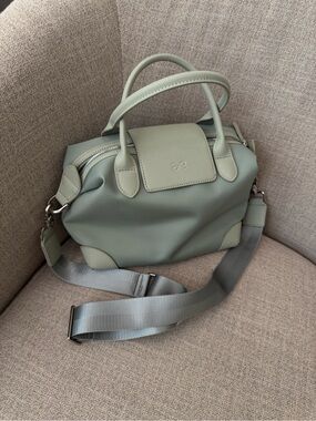 HOLB Anytime Mint Green Women's Nylon Satchel Bag with Detachable Strap Medium